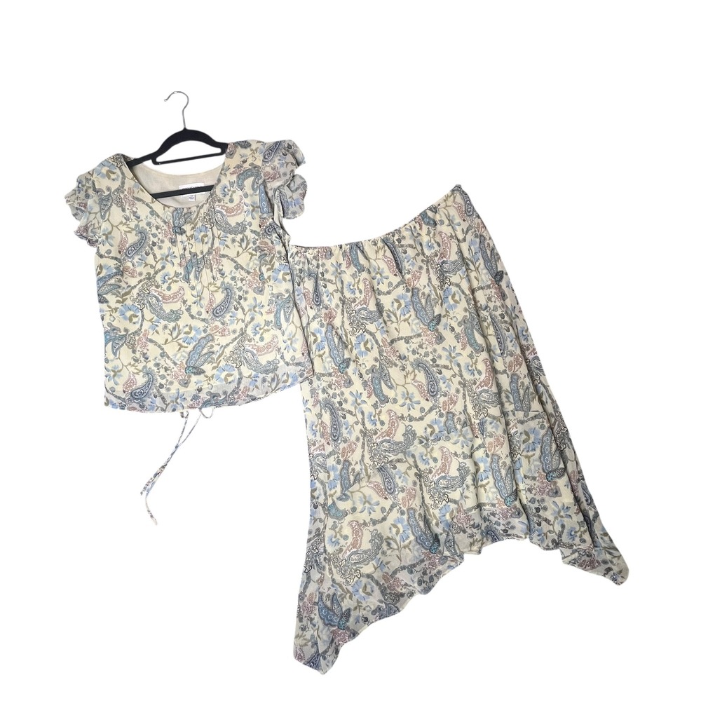 Vintage Studio I 2 pc Paisley Skirt Top Set 14 Petite Fairycore Feminine 90s Y2K